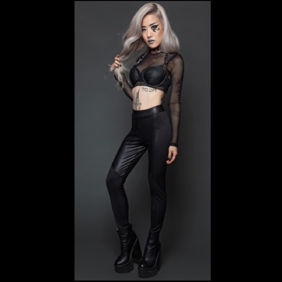 Lip Service Pants - Lip Service Matte Coated Moto Leggings - Black XS